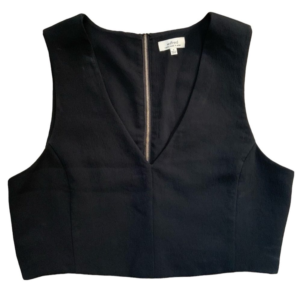 Wilfred Black Crop Zipper Back Tank